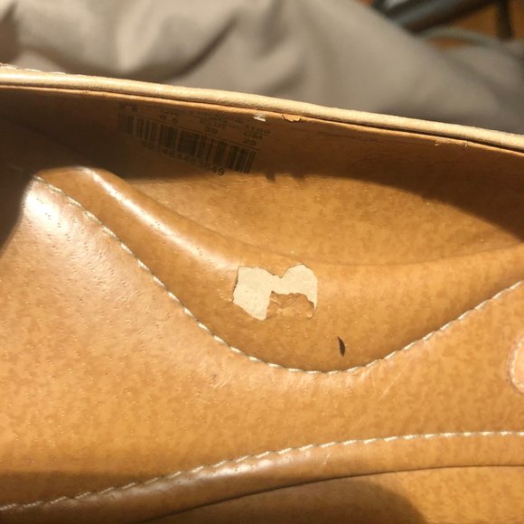 Fossil loafer peep toe leather shoes tan, 8.5 - Picture 5 of 8